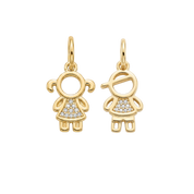 Pendentif Garçon/Fille Plaqué Or