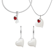 Cuore Intrecciato con Cuore Rubino