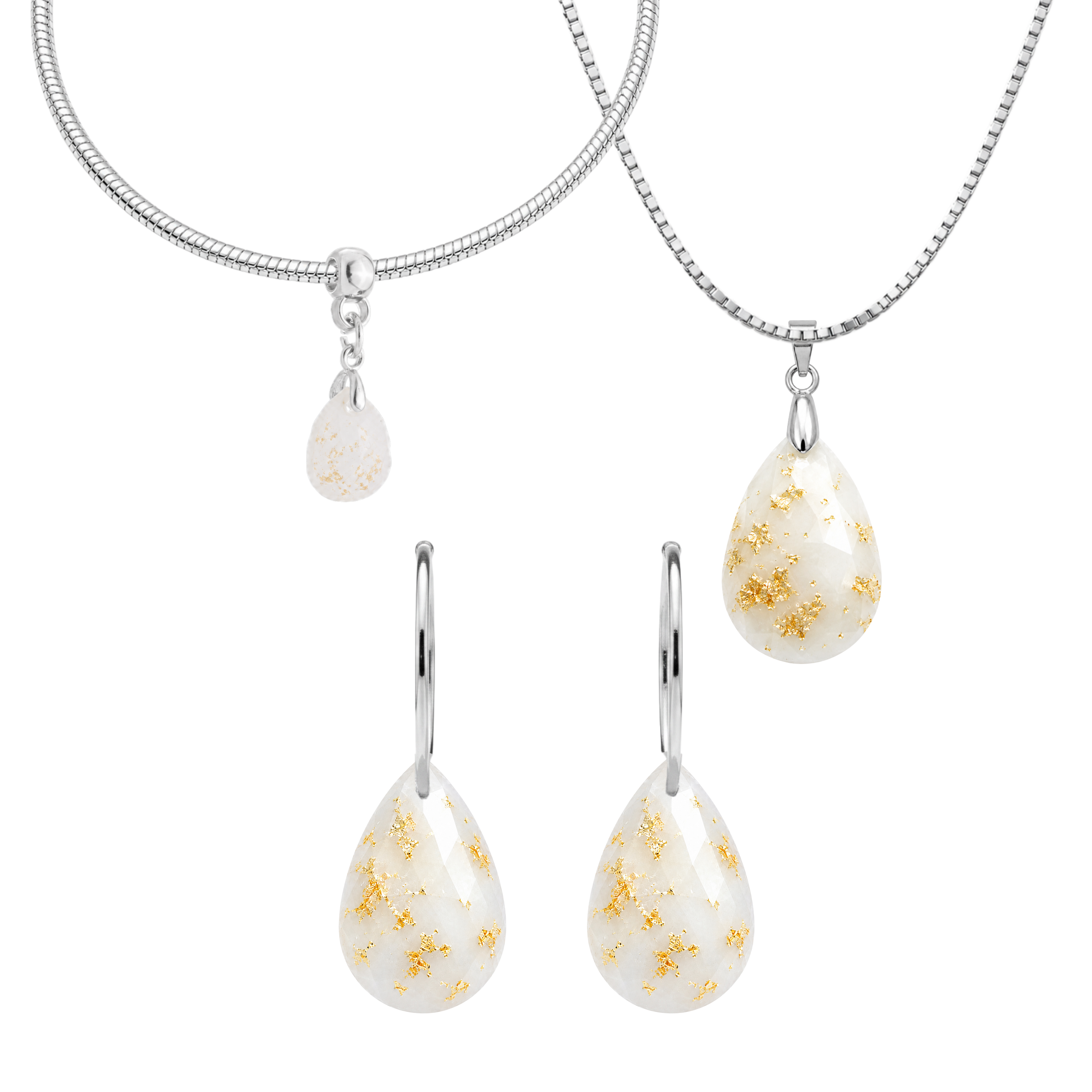 Diamond Drop with Gold Leaf