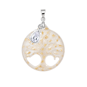 Tree of Life Gold Leaf with Zirconia Drop