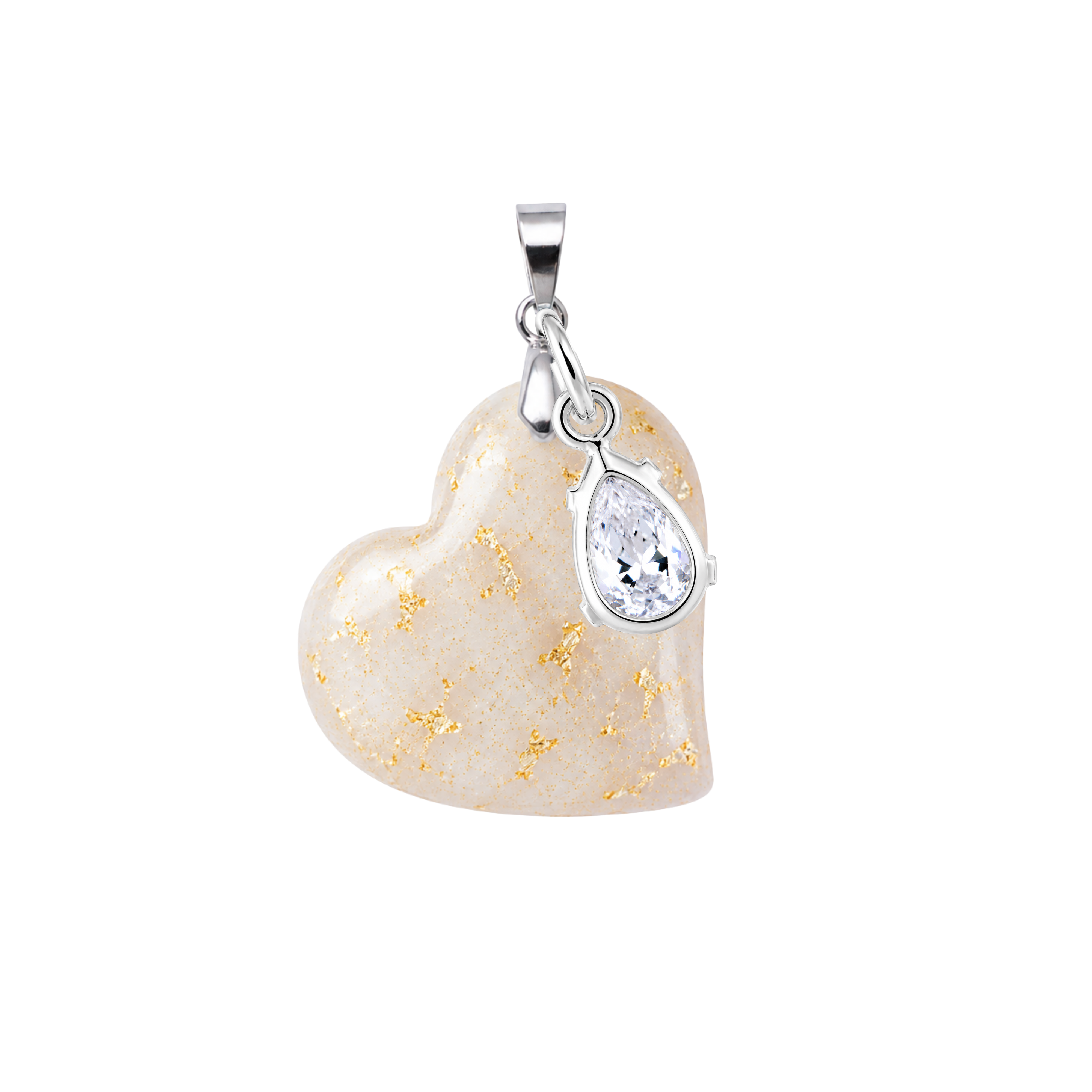 Heart Gold Leaf with Zirconia Drop