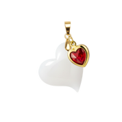 Cuore Intrecciato con Cuore Rubino
