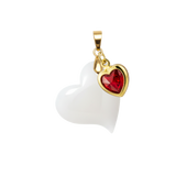 Cuore Intrecciato con Cuore Rubino
