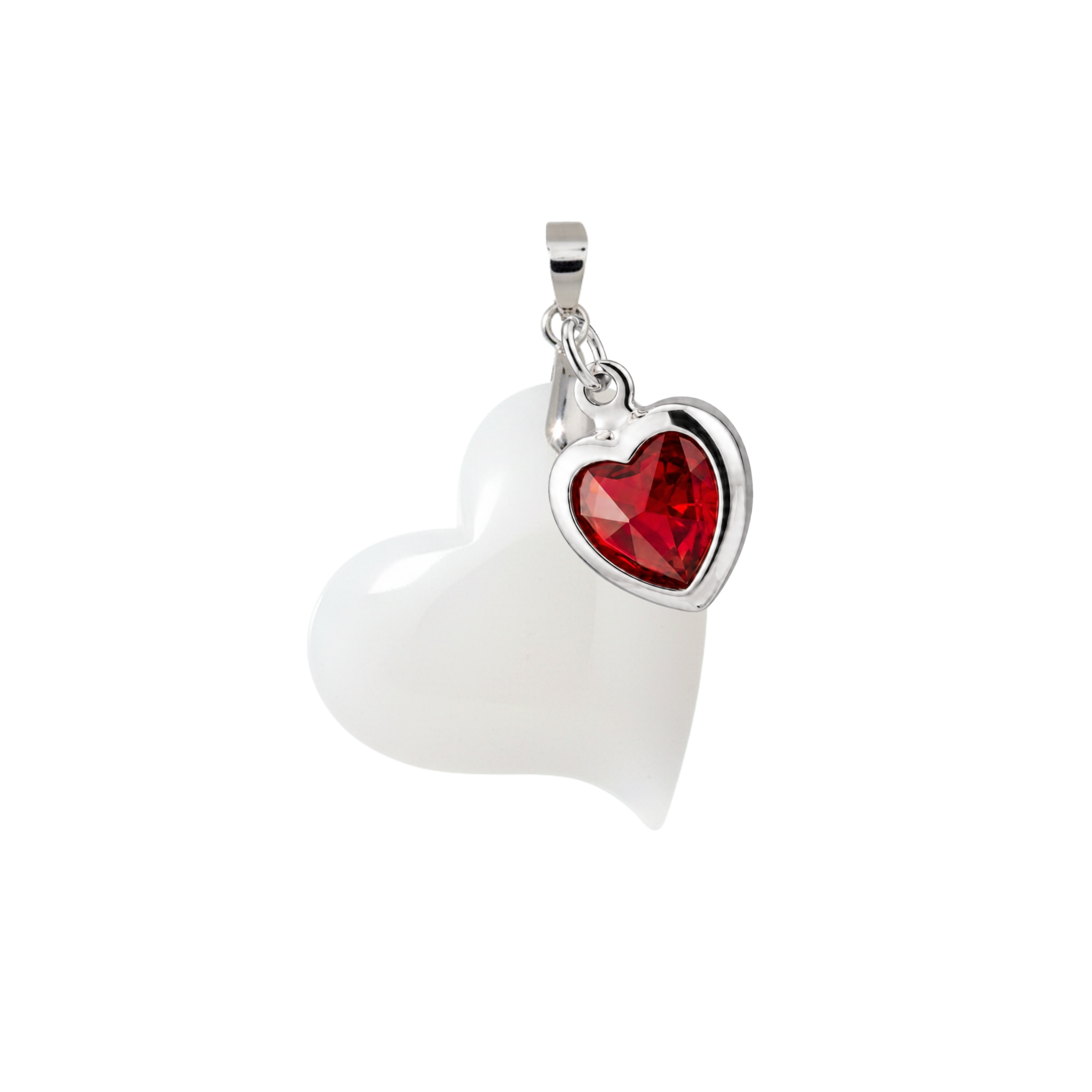 Cuore Intrecciato con Cuore Rubino