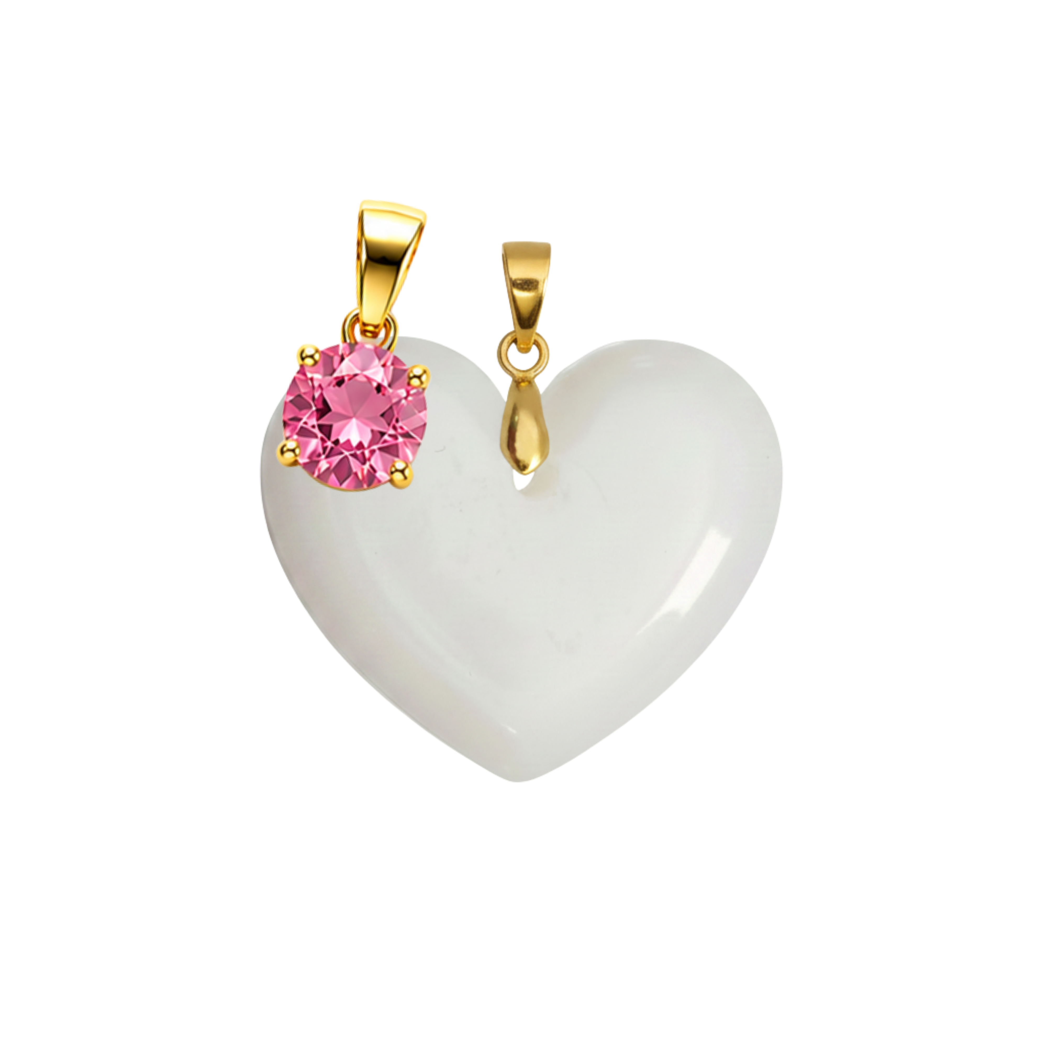 Chubby Heart with Birthstone Pendant