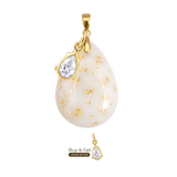 Gota Grande com Folhas Douradas e Gota de Zircónia