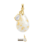 Goutte Taillée  avec Feuilles d’Or et Goutte de Zircone