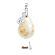 Goutte Taillée  avec Feuilles d’Or et Goutte de Zircone