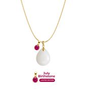 Pummel-Mini-Tropfen mit Kette und Anhänger des Geburtsmonats