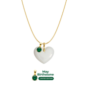 Pummel Herz mit Kette und Anhänger des Geburtsmonats