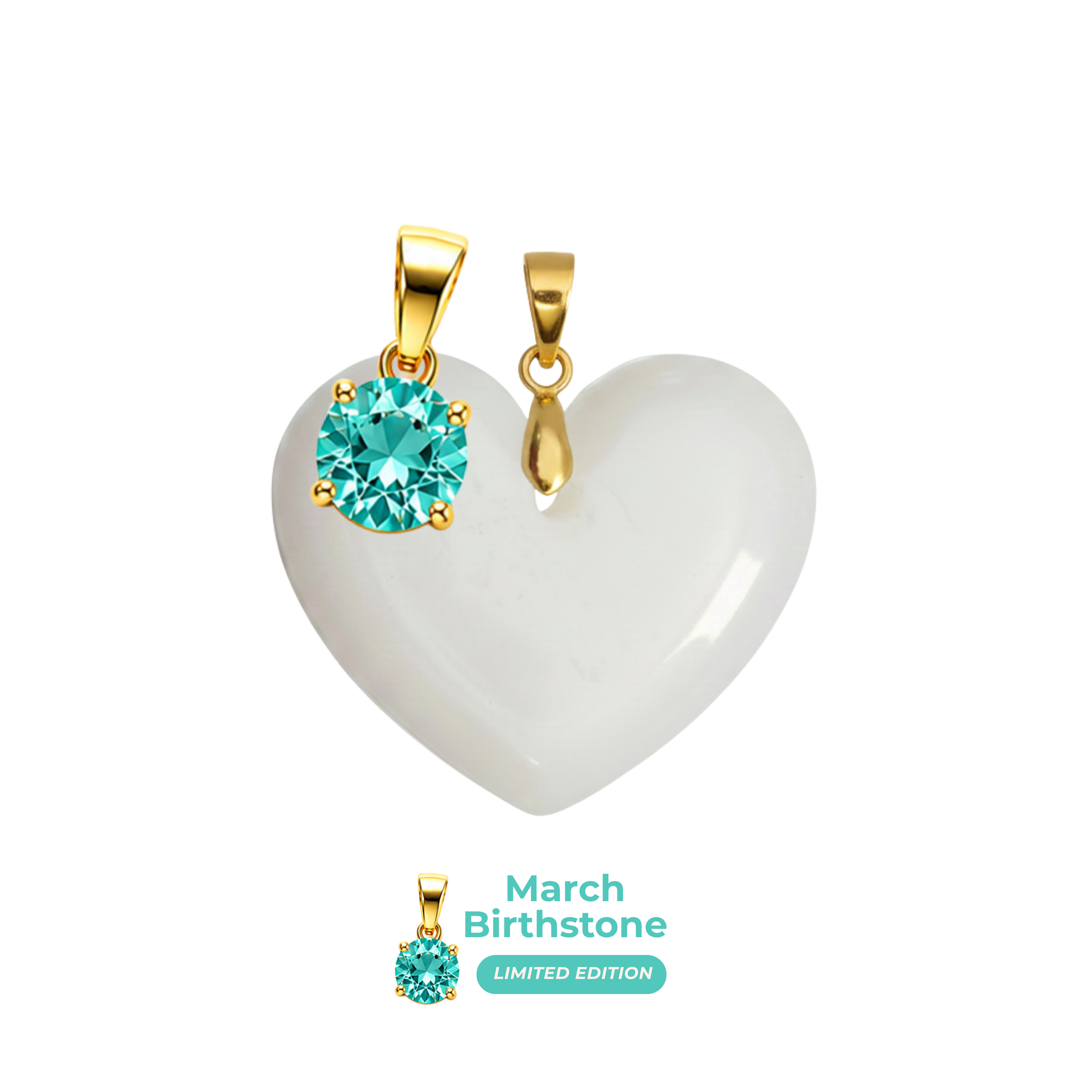 Chubby Heart with Birthstone Pendant