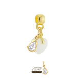 Mini Coração Gordinho com Gota Zircônia
