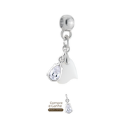 Mini Coração Torcido com Gota Zircônia