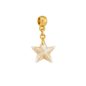 Mini Stern mit Blattgold und Zirkonia-Tropfen
