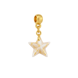 Mini Stern mit Blattgold und Zirkonia-Tropfen