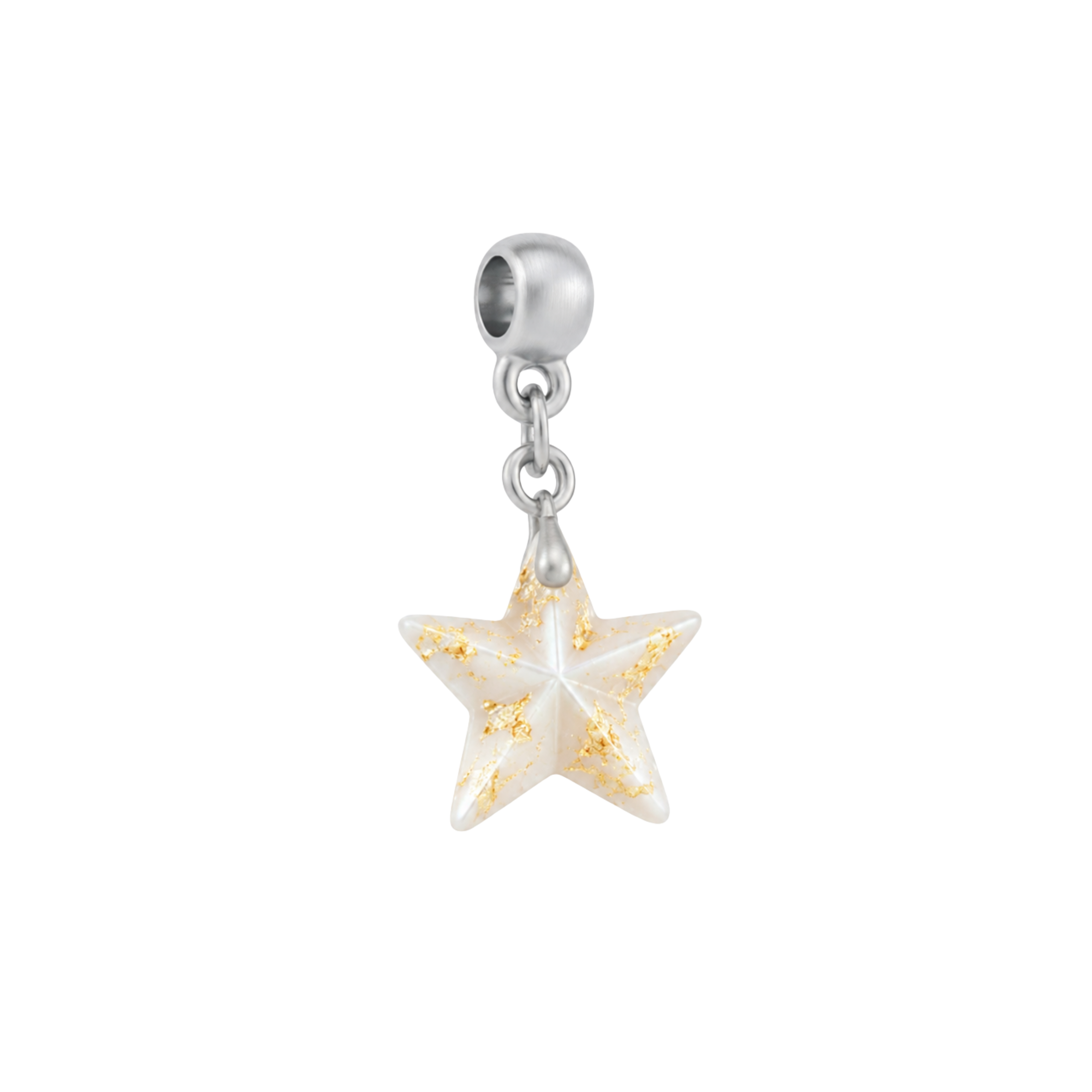 Mini Stern mit Blattgold und Zirkonia-Tropfen