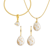 Chubby Mini Drop Gold Leaf with Zirconia Drop