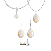 Mini Gota com Folhas Douradas e Gota de Zircónia