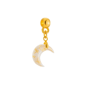 Mini Mond mit Blattgold und Zirkonia-Tropfen
