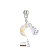 Mini Lua com Folhas Douradas e Gota Zircônia