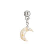 Mini Mond mit Blattgold und Zirkonia-Tropfen