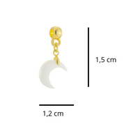 Mini Lua com Folhas Douradas e Gota Zircônia