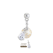 Mini Redondo com Folhas Douradas e Gota Zircônia