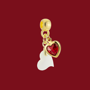 Charm Adicional com Coração Rubi