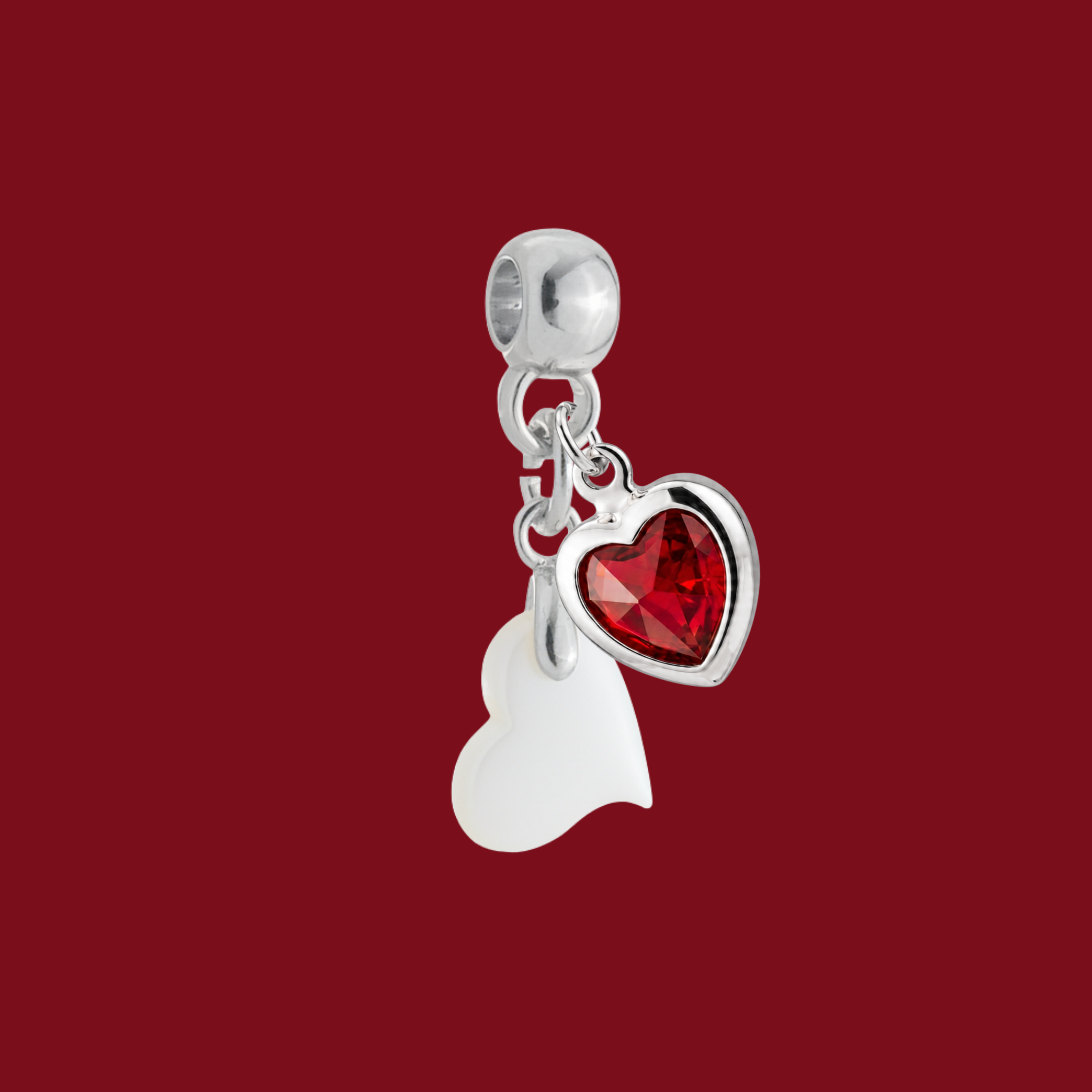 Charm Adicional com Coração Rubi