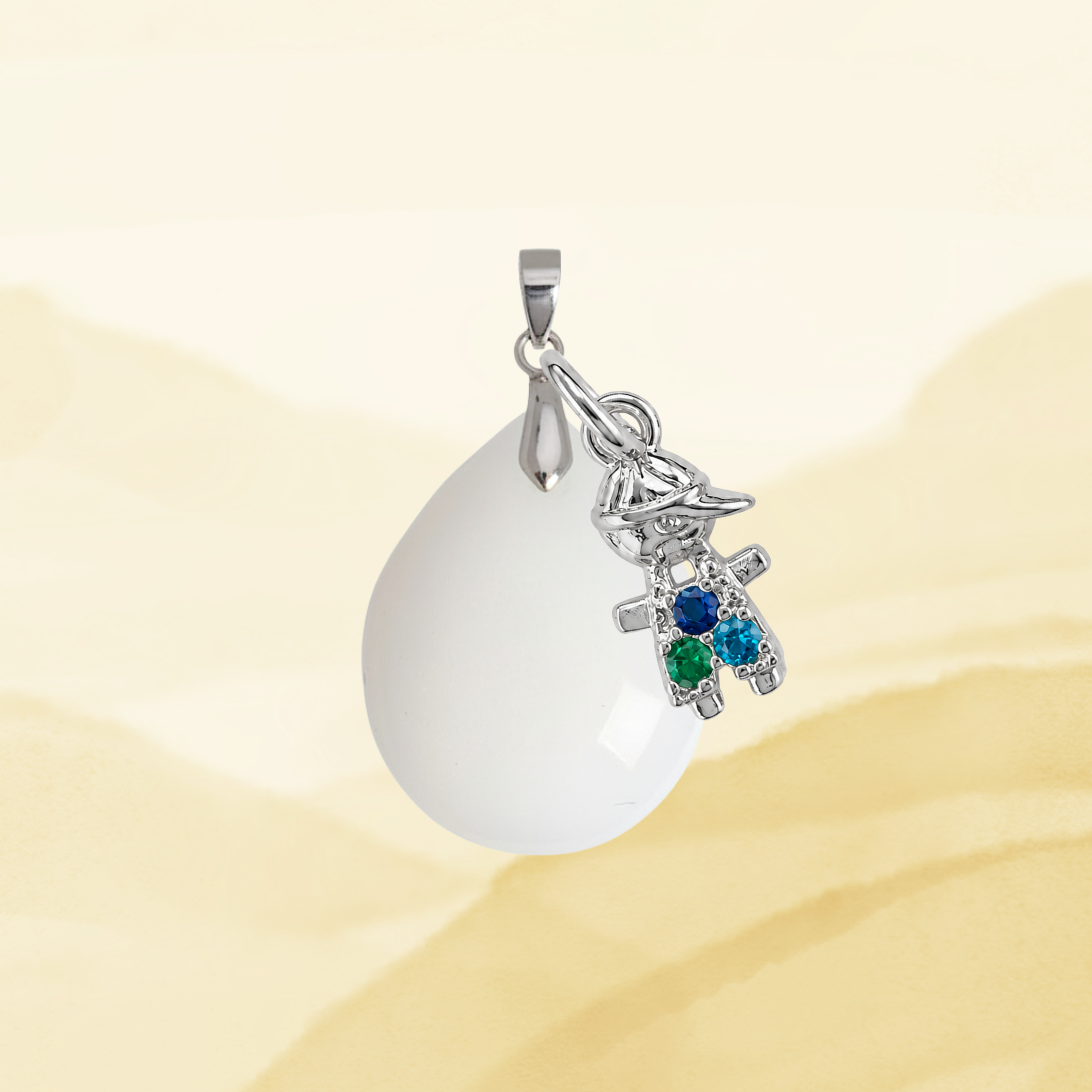 Pendentif Supplémentaire avec Feuille d’Or et Goutte Zircone