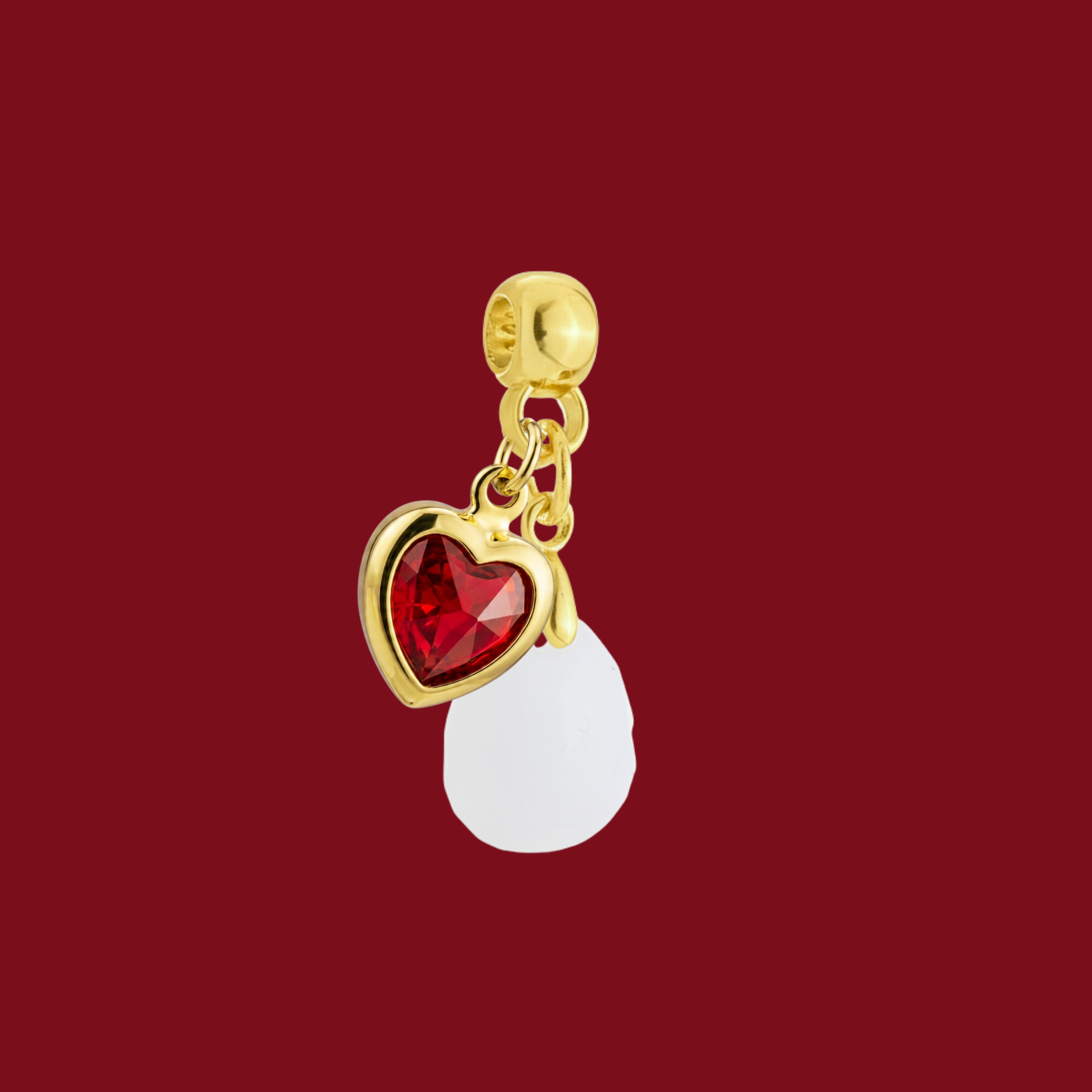 Charm Adicional com Coração Rubi
