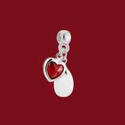 Charm Adicional com Coração Rubi