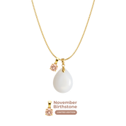 Pummel-Mini-Tropfen mit Kette und Anhänger des Geburtsmonats