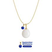 Pummel-Mini-Tropfen mit Kette und Anhänger des Geburtsmonats