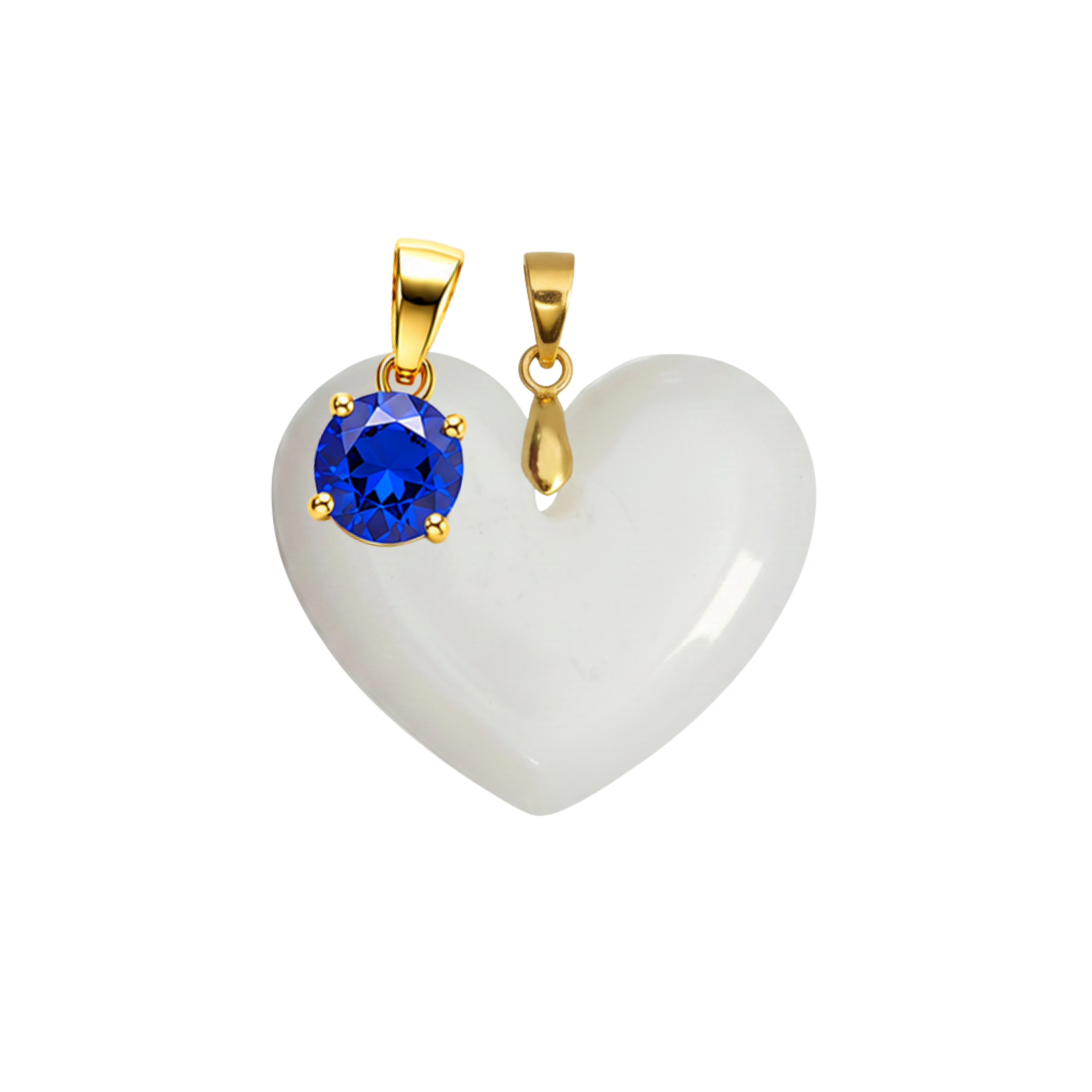 Chubby Heart with Birthstone Pendant