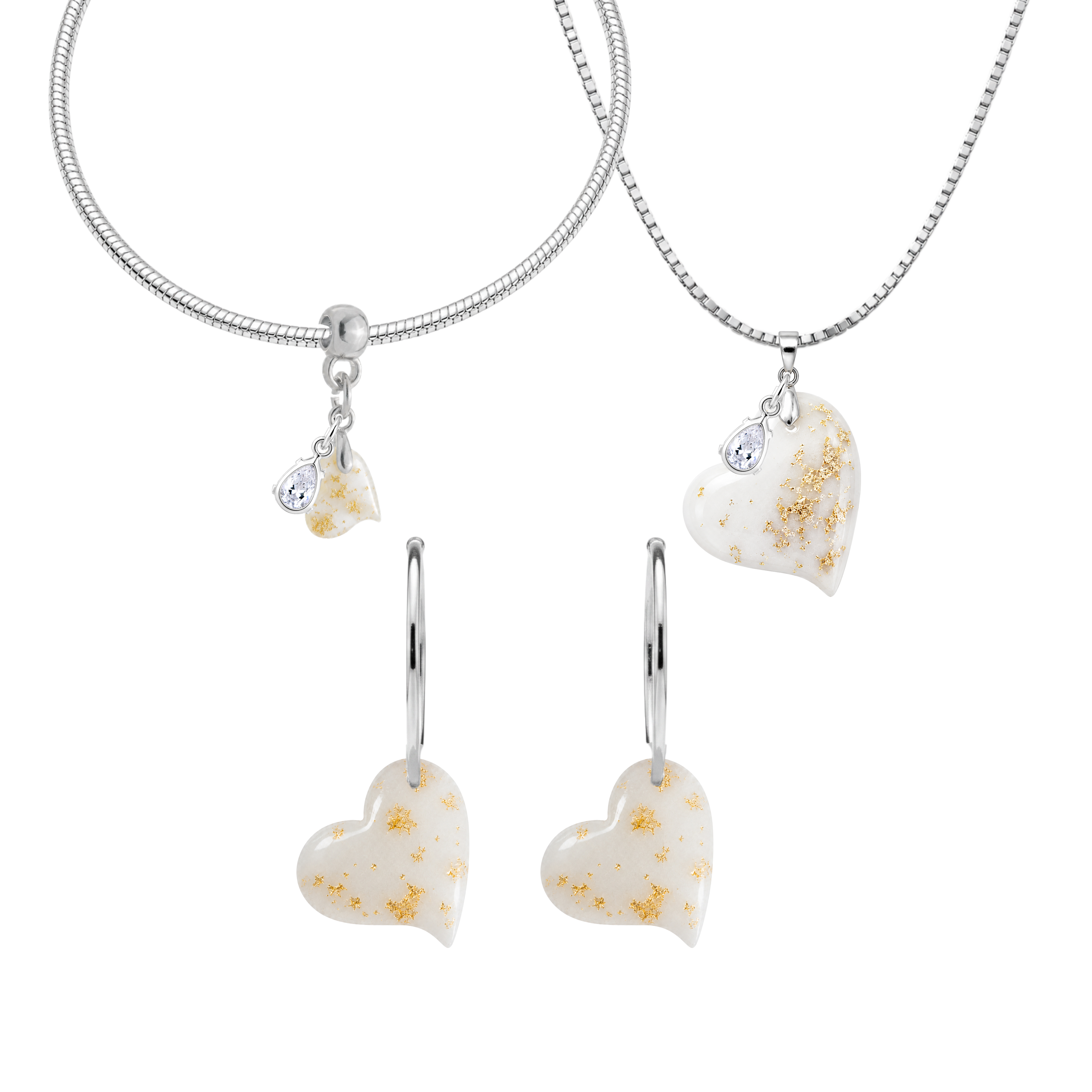 Twisted Heart Gold Leaf with Zirconia Drop